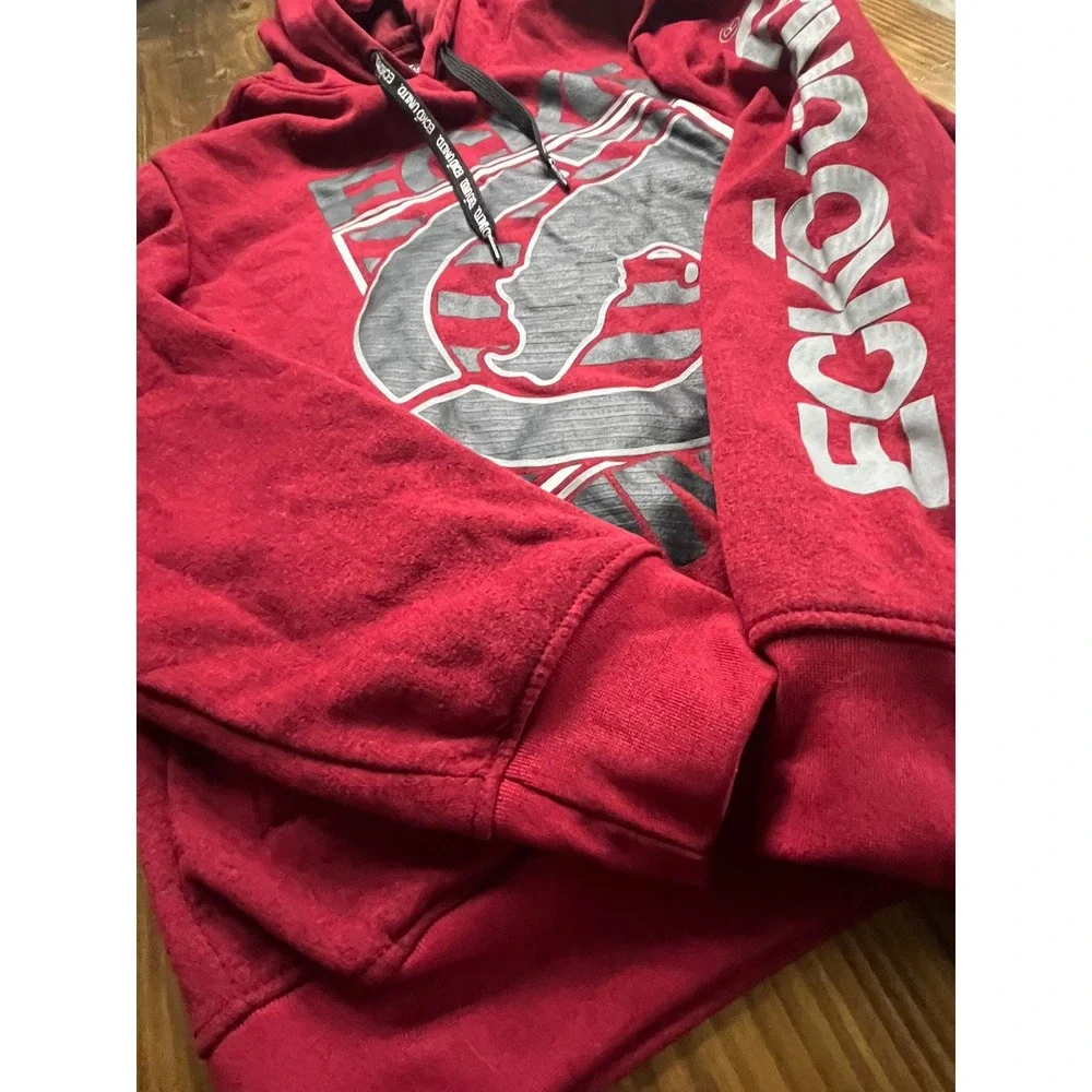 Ecko Unltd Mens Hoodie Red Heather Rhino Logo Graphic Pullover Sweatshirt Size M